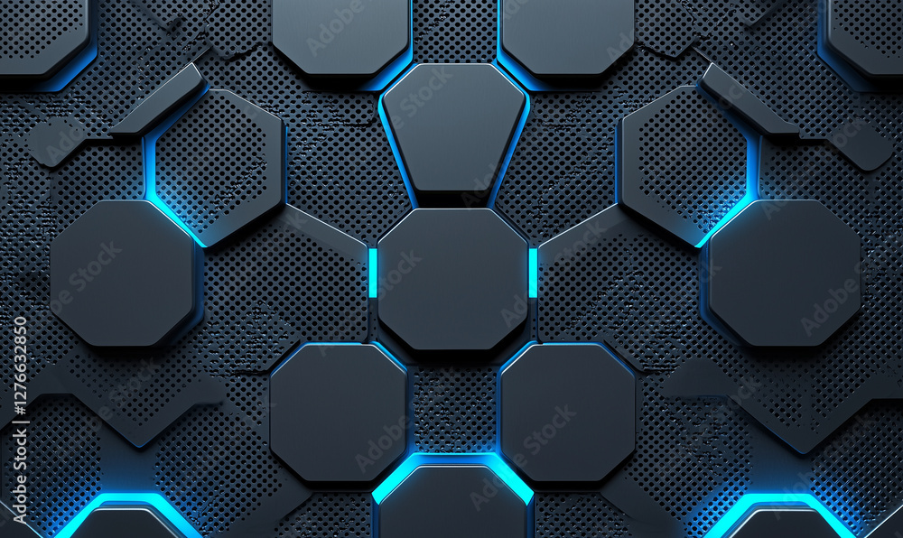 Aufkleber dynamic geometric polygonal shapes background with copy space futuristic design elements modern tech