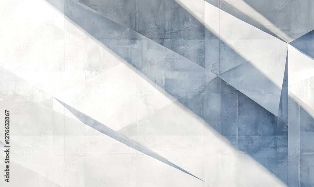 Poster geometric polygonal shapes in white background with copy space abstract art digital design minimalis