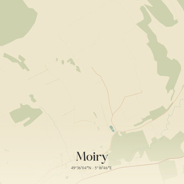 Vintage map of Moiry, France.