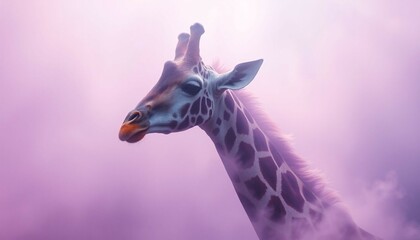 Obraz premium giraffe in the smoke