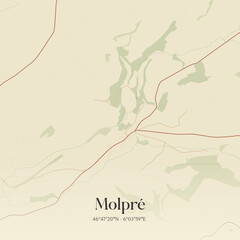 Obraz premium Vintage map of Molpré, France.