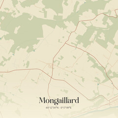 Fototapeta premium Vintage map of Mongaillard, France.