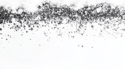Fototapeta premium Abstract black and white falling snowflakes on light background with gradient effect