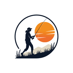 fishing silhouette clip art vector design © btb