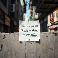 Whether you are Black or White, it does not matter