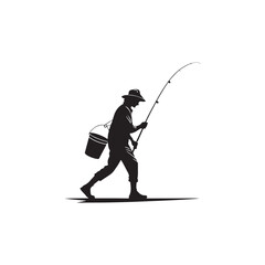 fishing silhouette clip art vector design © btb
