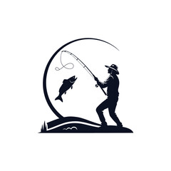 fishing silhouette clip art vector design © btb