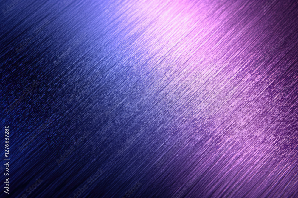 Poster abstract background of diagonal brushed metal texture with purple and blue gradient.