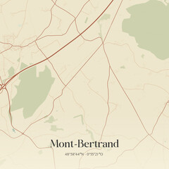 Obraz premium Vintage map of Mont-Bertrand, France.