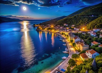 Cres Island's Beli Beach glows under the stars in this stunning aerial night shot.