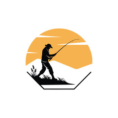 fishing silhouette clip art vector design © btb