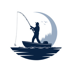 fishing silhouette clip art vector design © btb