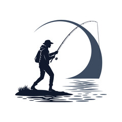 fishing silhouette clip art vector design © btb