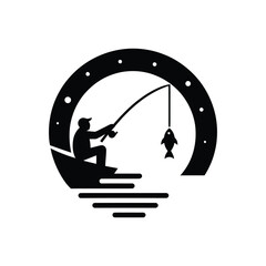 fishing silhouette clip art vector design © btb
