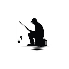 fishing silhouette clip art vector design © btb