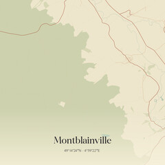 Obraz premium Vintage map of Montblainville, France.
