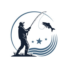 fishing silhouette clip art vector design © btb