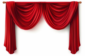 Red curtain white background electronics decoration.