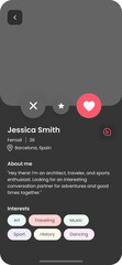 Date, Relations, Social Communication, Chat with friends & Dating Mobile App & Black Ui Kit Template