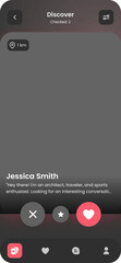 Date, Relations, Social Communication, Chat with friends & Dating Mobile App & Black Ui Kit Template