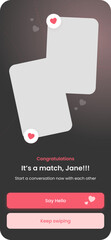 Date, Relations, Social Communication, Chat with friends & Dating Mobile App & Black Ui Kit Template