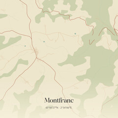 Obraz premium Vintage map of Montfranc, France.