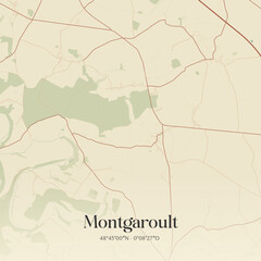 Obraz premium Vintage map of Montgaroult, France.