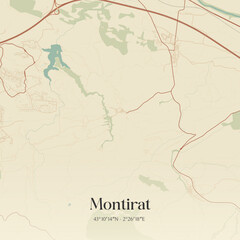 Obraz premium Vintage map of Montirat, France.