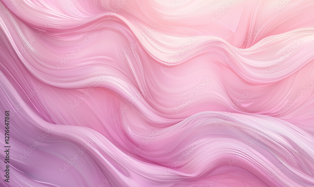 Poster soft pink fabric waves create a serene and elegant texture in this abstract image.