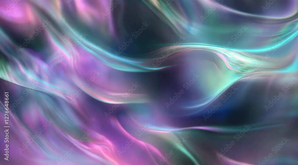 Poster flowing abstract waves of vibrant colors blend seamlessly, creating a captivating and mesmerizing ba