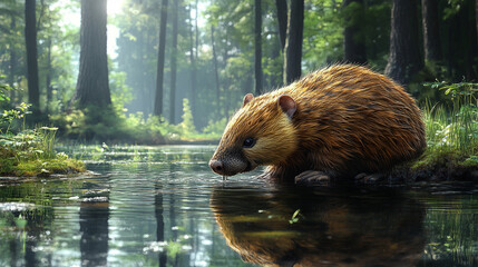 brown bear in the river