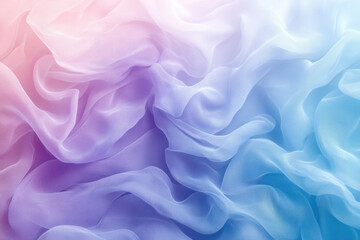 Fototapeta premium Soft, pastel-colored chiffon fabric with gentle waves and folds, creating a dreamy, ethereal texture.