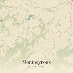 Obraz premium Vintage map of Montpeyroux, France.