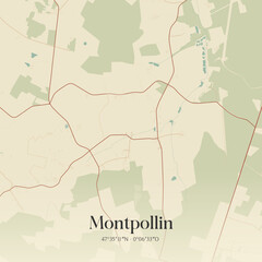 Obraz premium Vintage map of Montpollin, France.