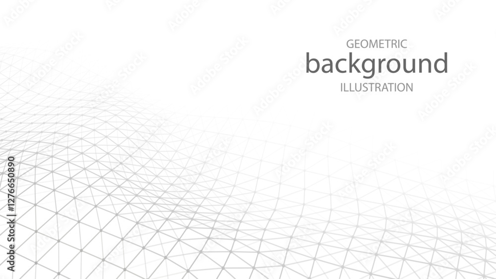Poster geometric shapes. a wave smoothly dissolving into a light background. 3d rendering.