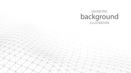 Geometric shapes. A wave smoothly dissolving into a light background. 3D rendering.