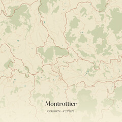 Obraz premium Vintage map of Montrottier, France.