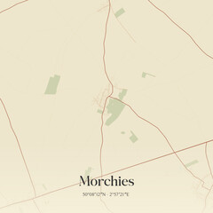 Vintage map of Morchies, France.
