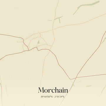Vintage map of Morchain, France.