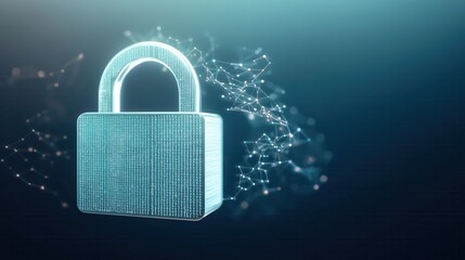 Modern Cyber Security Concept With Digital Padlock and Encrypted Code Representation