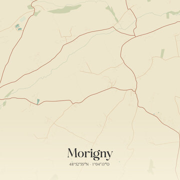 Vintage map of Morigny, France.