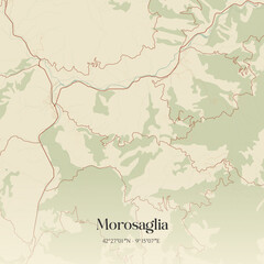 Obraz premium Vintage map of Morosaglia, France.