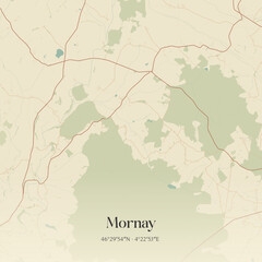 Naklejka premium Vintage map of Mornay, France.