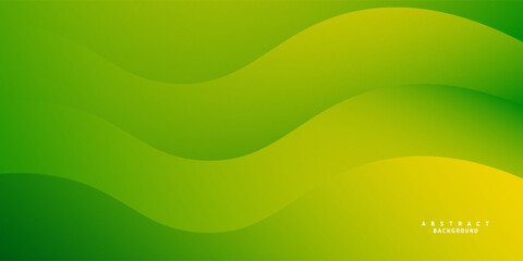 Modern Simple Bright Abstract Background with Green,Orange And Yellow Color Wavy Design. Eps10 Vector Template