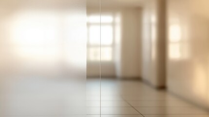 Frosted Glass Effect Creates a Modern Blurred Aesthetic With Soft Light Leaks in a Minimal Indoor Space