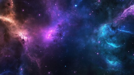 Vibrant Cosmic Galaxy Texture Featuring Deep Purples and Blues With a Multitude of Glowing Stars