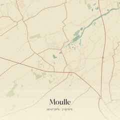 Obraz premium Vintage map of Moulle, France.