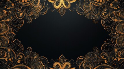 Luxury Black and Gold Art Deco Pattern With Intricate Details Showcases Elegance and Sophistication in Design