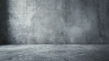 Urban Industrial Concrete Wall With a Rough Texture in an Empty Space