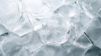Glossy Ice Surface With Subtle Cracks Reflecting Light in a Cool-Toned Background